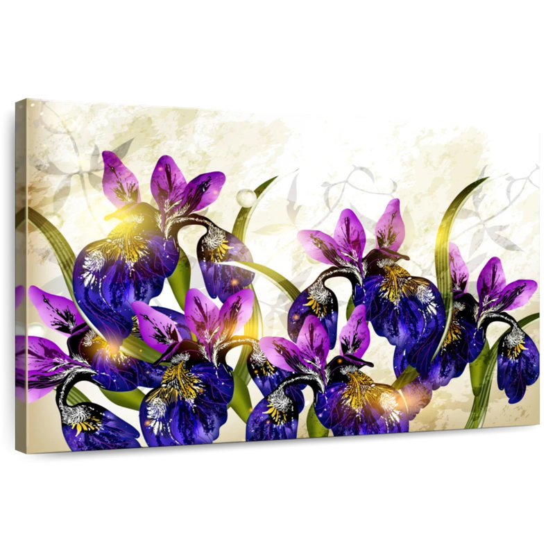 Fleurs d'iris en fleurs, H 8 po x l 12 po