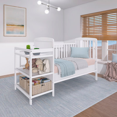Crib N Changer Greenguard Gold Certified 2 -in-1 Convertible Crib