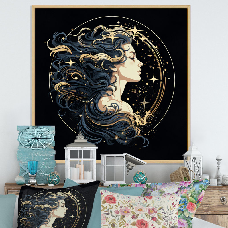 Astrologique Stargazer I, H 30 po x l 30 po x P 1 po, Cadre naturel flottant
