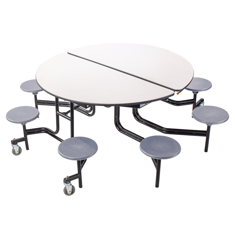 Table de cafétéria circulaire de 81 po, Gris