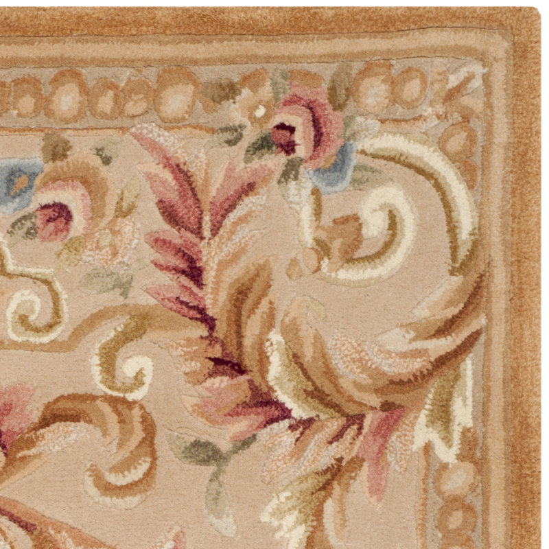 Tapis oriental en laine touffetée à la main Savonnerie, Rond 6 pi