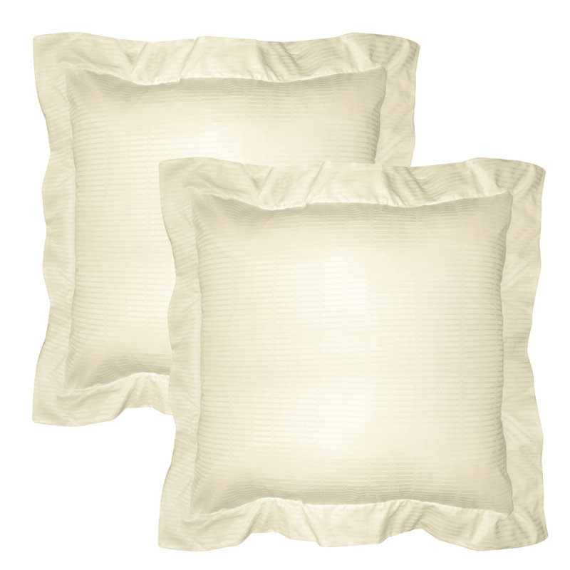  Taie d'oreiller en coton à densité de tissage 450 fils Dobby, Européen, Blanc