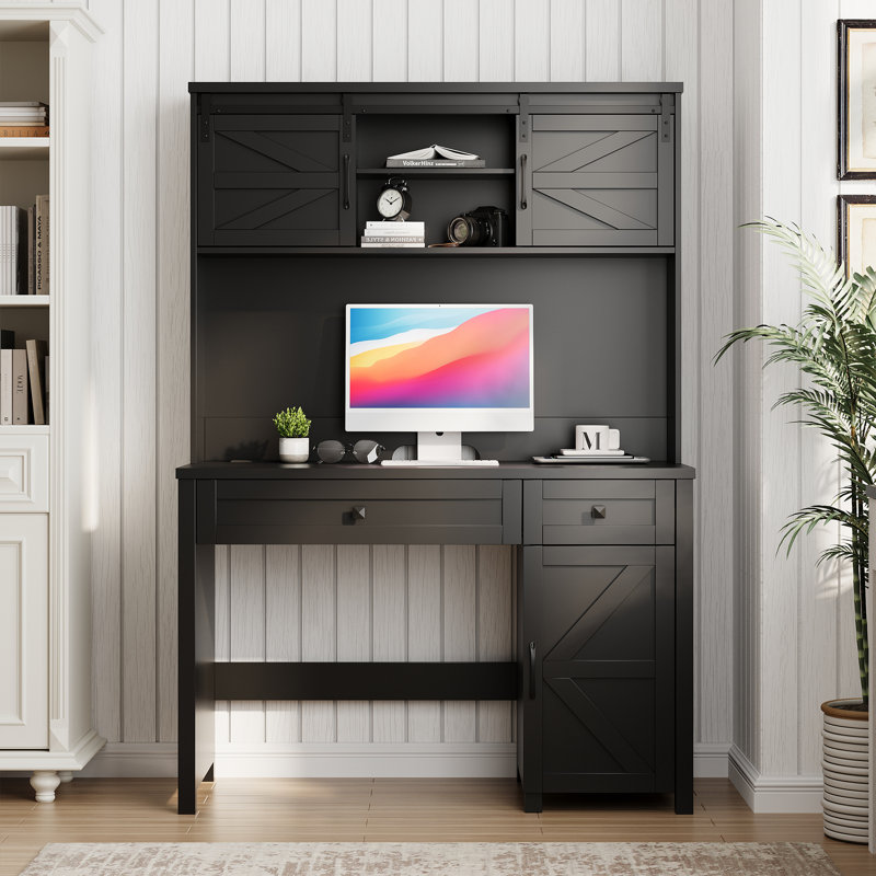 Bureau 47 po avec 3 tiroirs Farmhouse, Gris