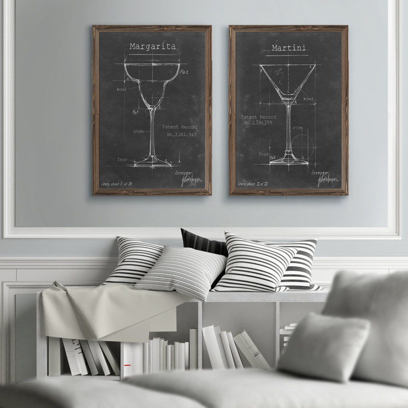 « articles bar blueprint v » par antonymeus bunjamin (abe)-2 pièces, ensemble de 2 reproductions d’art sur image