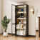 78.7'' H x 31.5'' W 5-Layer Bookcase With Glass Doors And LED Lights