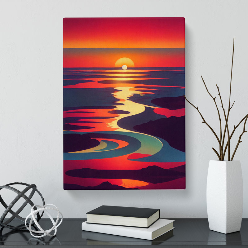 Divisionism Sunset - Wrapped Canvas, 76cm H x 50cm W x 3cm D