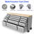 72-Inch Stainless Steel Rolling Tool Box with 15 Drawers, Heavy-Duty Mobile Garage Workbench, Lockable Large Tool Chest Storage Cabinet with Wheels for Workshop
