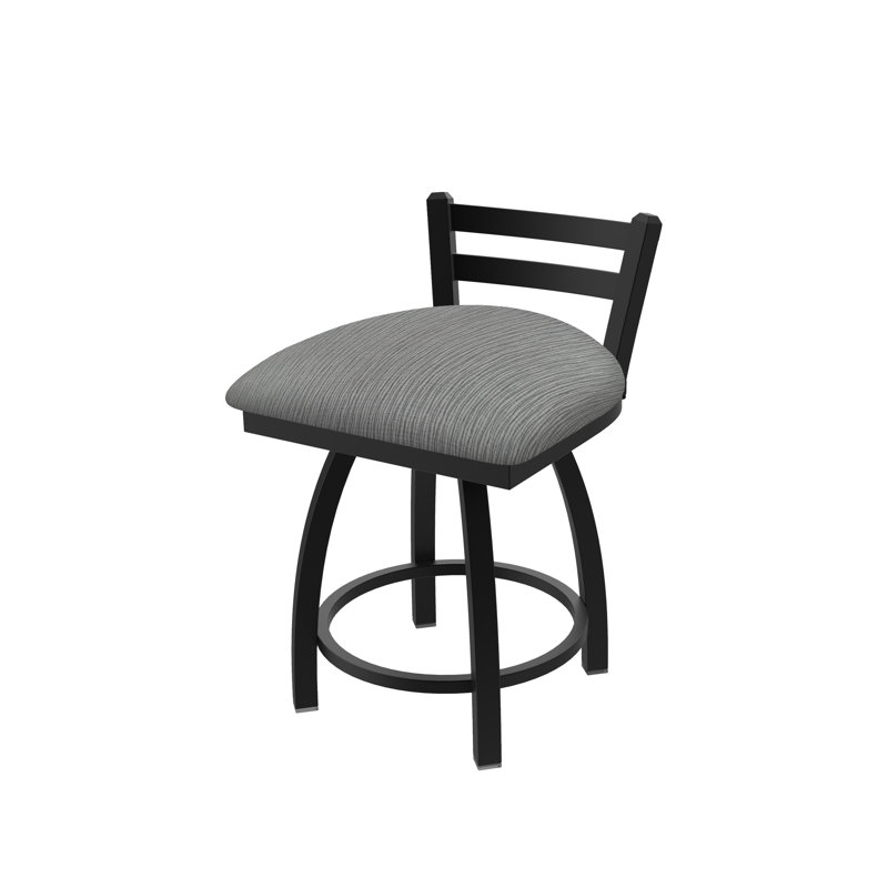 Tabouret de coiffeuse Jackie, Tissu-graphique alpin, Noir froissé