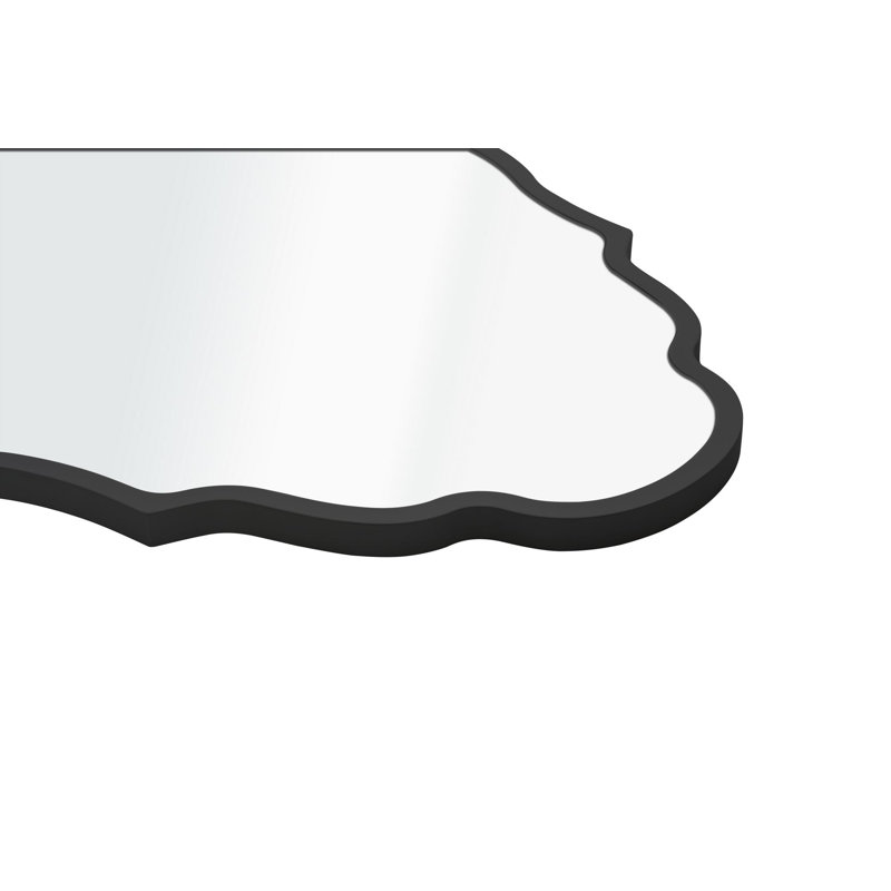 Modern Decorative Mirror, Black MDF Frame, 11.8 x 18.5 inches | 0.8-inch Frame Thickness | Stylish Solid Color Design, Perfect for Home Decor | Enhance Your Space with a Contemporary Touch