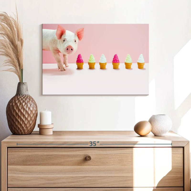 Brampt Pig And Sundaes, 16" H x 24" W