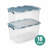 Sterilite 60 Qt Hinged Lid Storage Box, Plastic Container, Washed Blue, 18 Pack-123432614