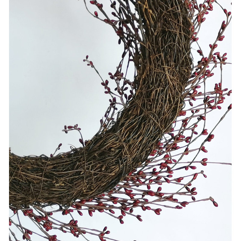 22" Pip Spring Grapevine Berry Wreath, Red