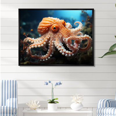 Pieuvre contemporaine sous-marine sur toile