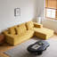 L-Shaped Corduroy Sofa With Chaise – Yellow Frameless Floor Couch, 102.36" X 66.93", Includes Pillows – Ideal For Living Room-1840725722