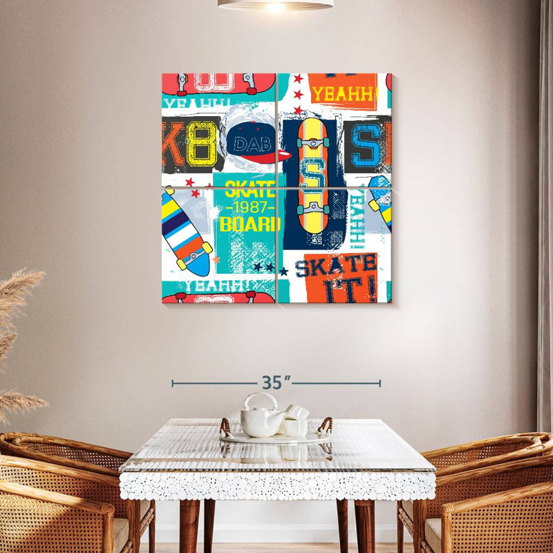 Senne Retro Skateboarding Pattern, 38" H x 38" W