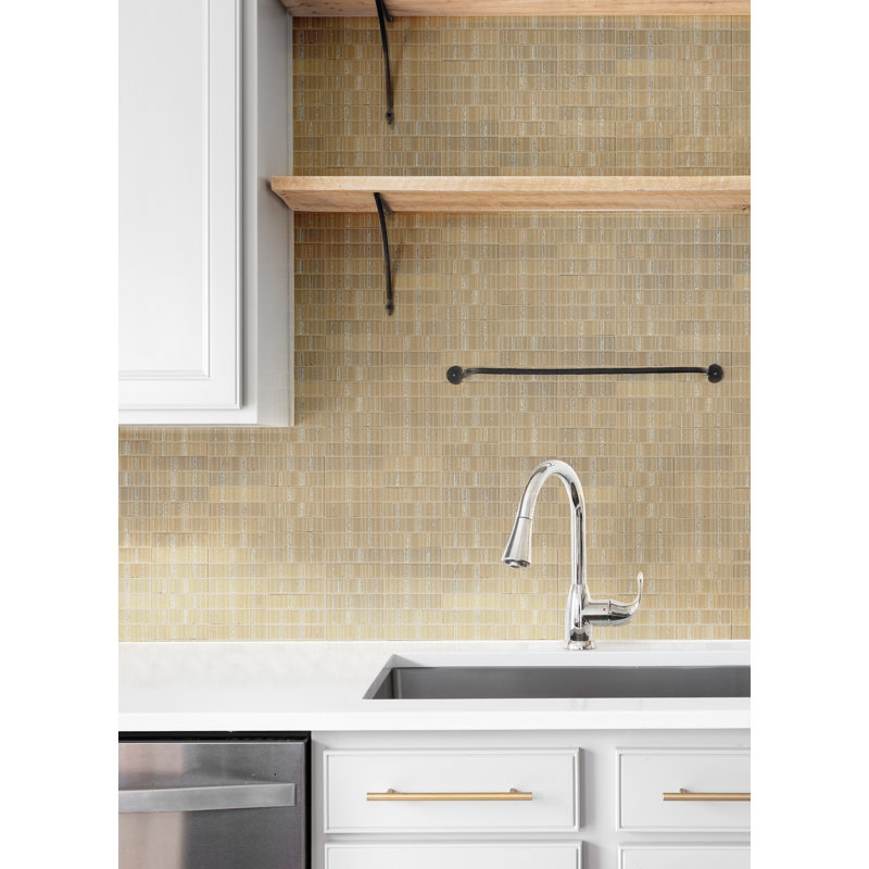 Newtro 12 x 12 Ceramic Decorative Accent Tile, Ivory