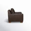 Causeuse à accoudoirs carrés en cuir véritable de 66 po de largeur Jonie-356708768