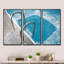 Glace et piscine bleue - ensemble d'art mural sur toile encadré paysage-690442170-690442149