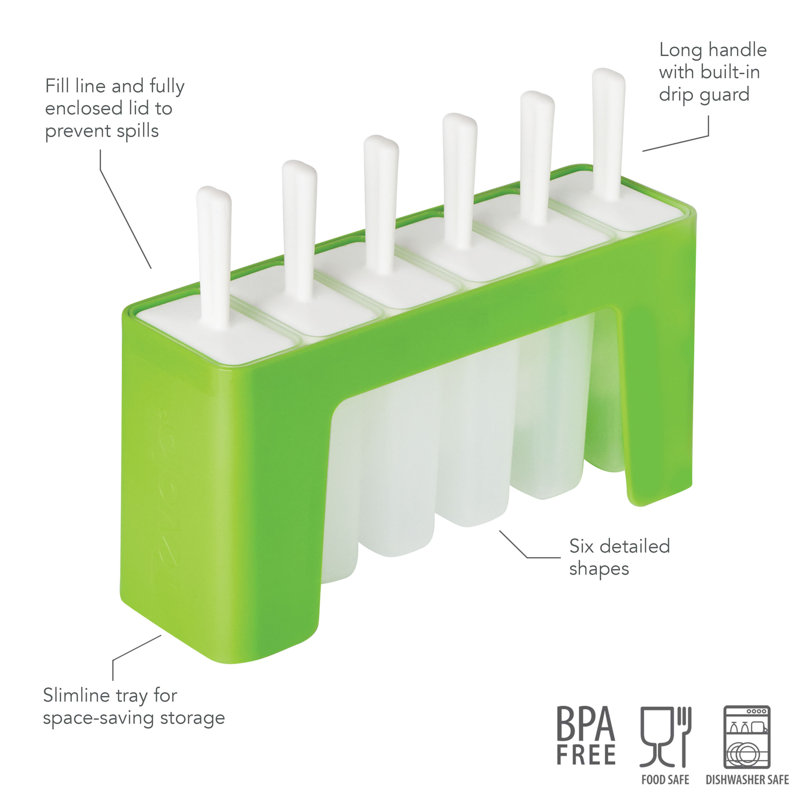 Tovolo Groovy 2 Pop Molds with Tray (Set of 6)