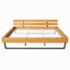 Base de lit en bois de pin, couleur naturelle et noire-137198125-137198126