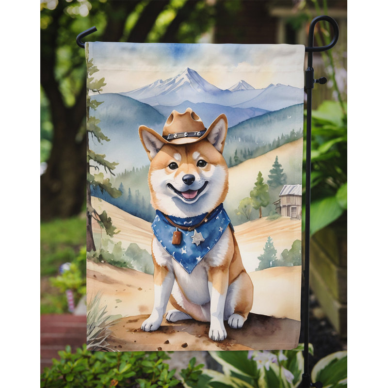 Drapeau Cowboy Welcome Garden, Shiba Inu