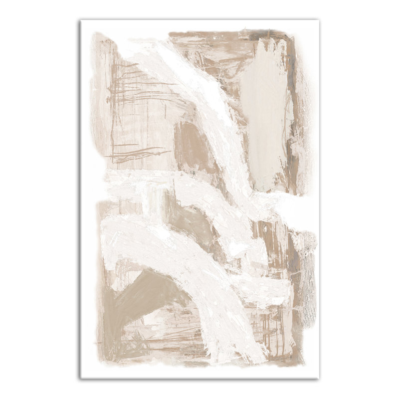 Cream Painterly Abstract Print On Canvas