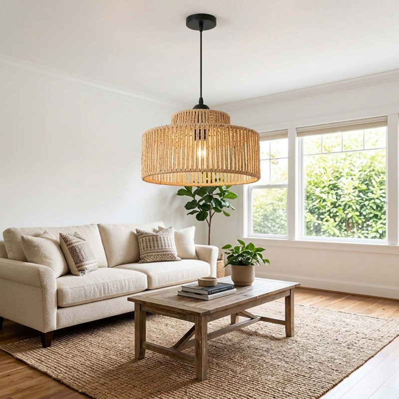 Luminaire suspendu rotin Boho