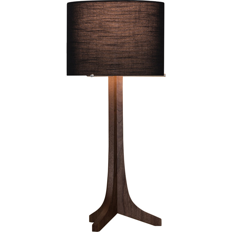 Nauta LED Table Lamp, Dark Stained Walnut, Black Amaretto, Brushed Aluminum