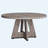 47" Round Farmhouse Dining Table In Grey Wood, Cross Base Kitchen Table For 4