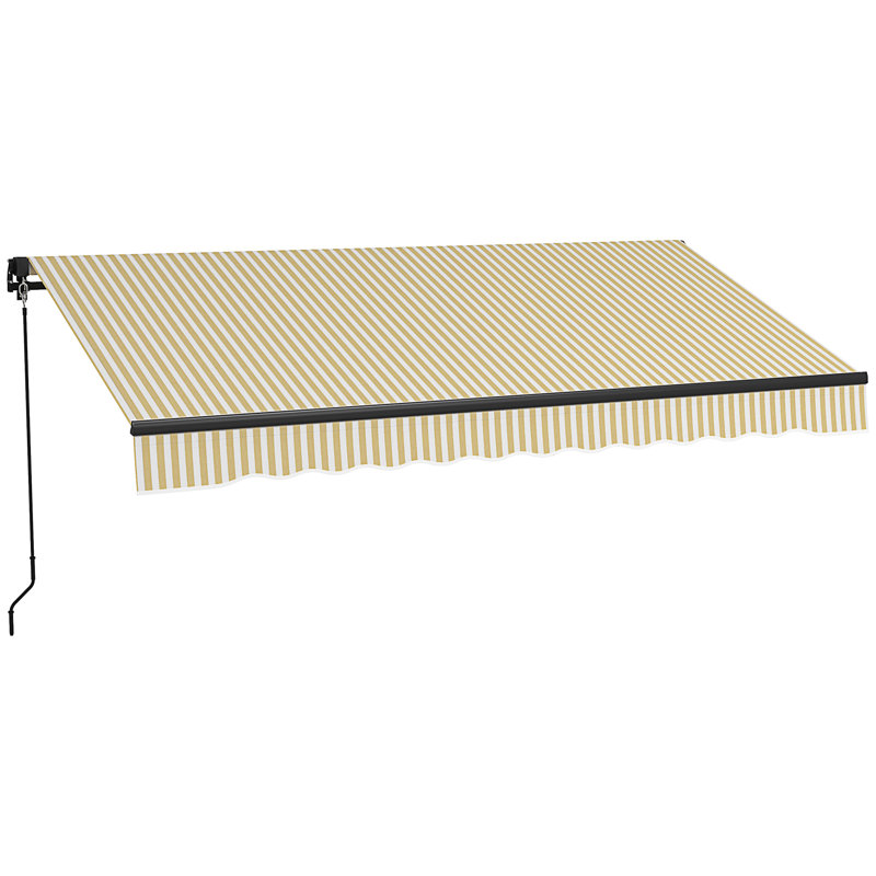 Outsunny 12' X 10' Retractable Awning, 144" W x 120" D, Dark Beige