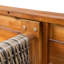 Banc d'extérieur en bois d'acacia (ensemble de 2), finition teck + osier gris-1689720994