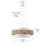 Lustre tambour 4 lumières blanc avec abat-jour en rotin - réglable et à intensité variable, certifié ETL