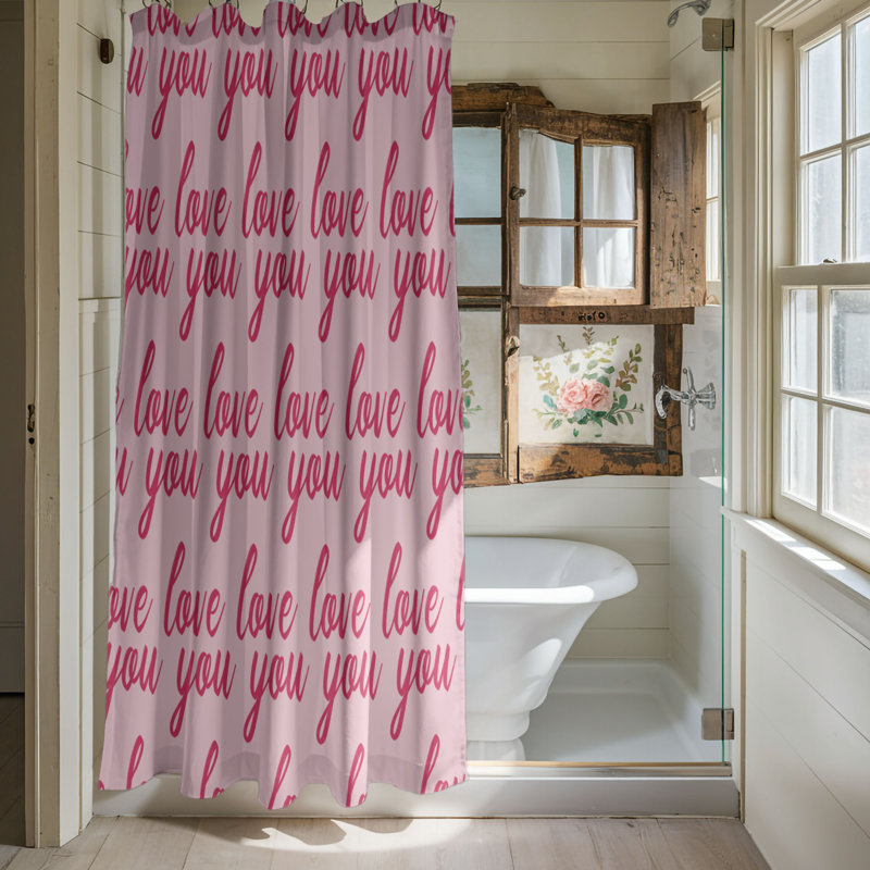 Cupid’s Love Symbols - 1 Piece Standard Shower Curtain, 74"H x 71"W