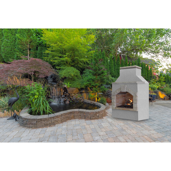 Cal Flame 78" H Concrete Propane Outdoor Fireplace | Wayfair