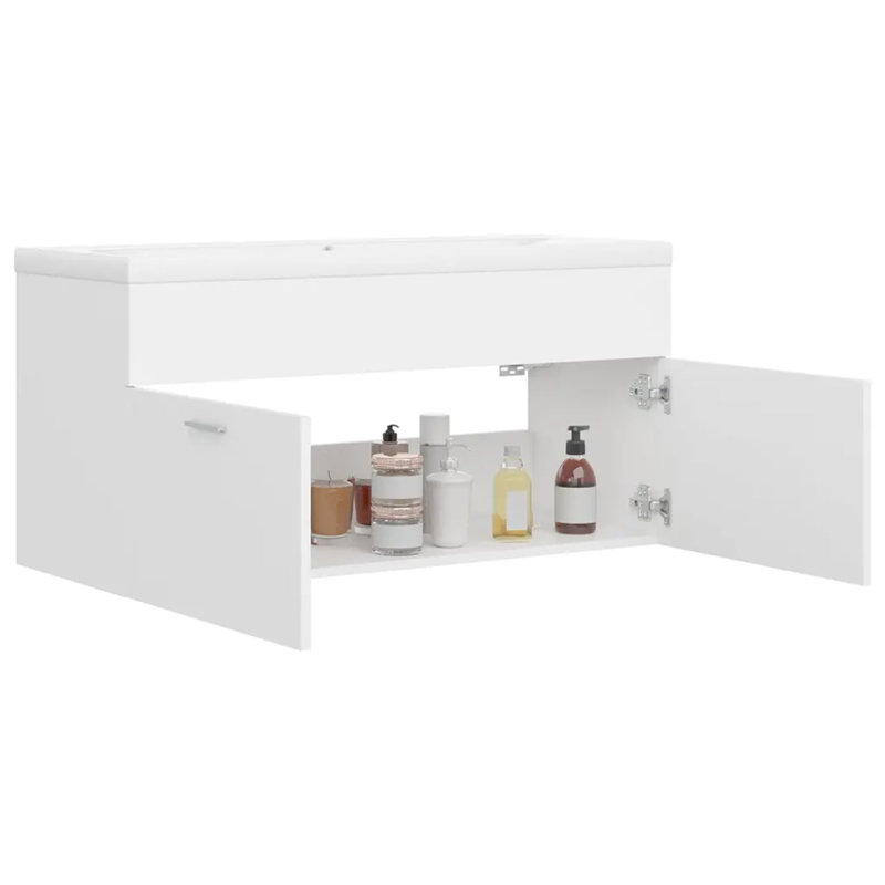 Yamna 1000mm Single Bathroom Vanity with Integrated Ceramic Basin, White