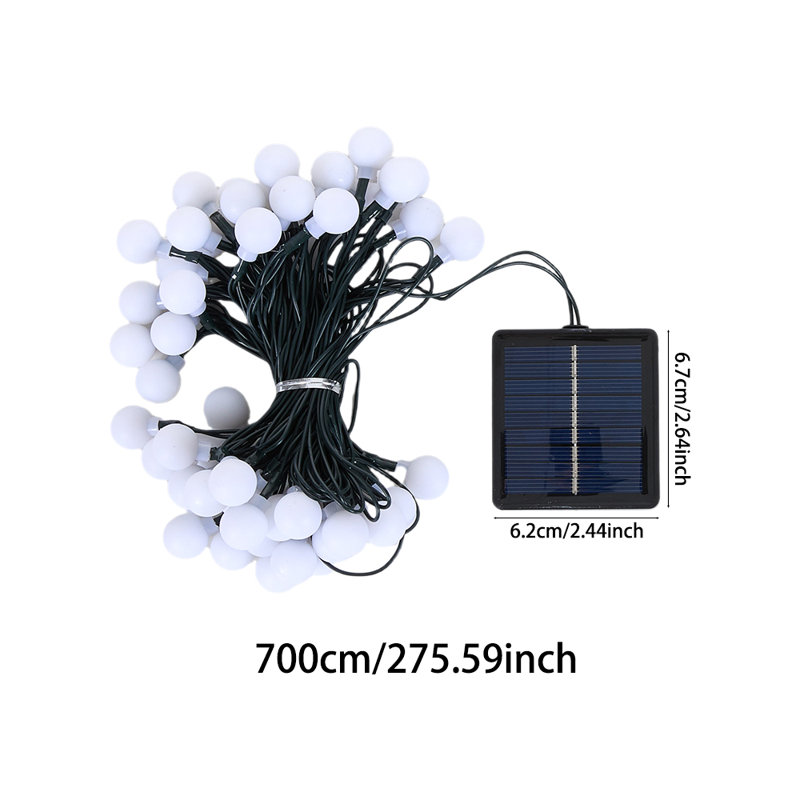 LED Solar Powered Cord String Light, 50 Lamps - 7 Metre Long