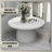 Ladislava 32" Wide Round Fiberstone Coffee Table with Pedestal Base – Indoor Outdoor Center Table with Rubber Pads for Patio or Living Room Use-836767713