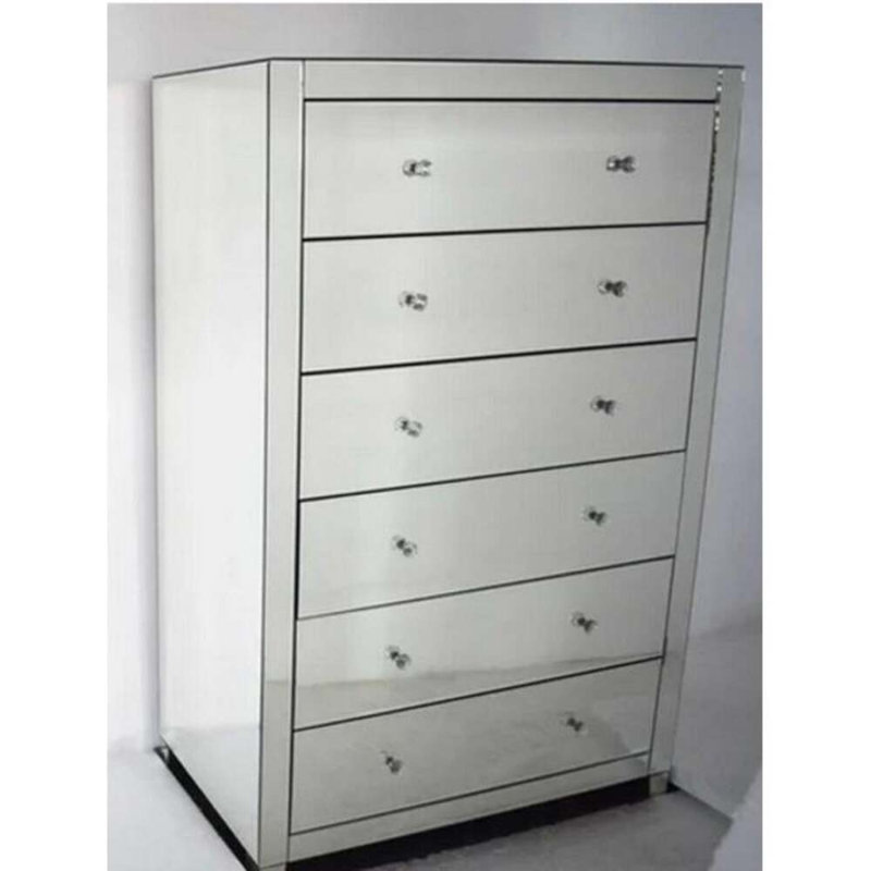 Commode en bois massif à 6 tiroirs Majdi