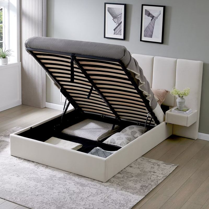Structure de lit avec rangement Iokaste Iokaste, Beige, Grand