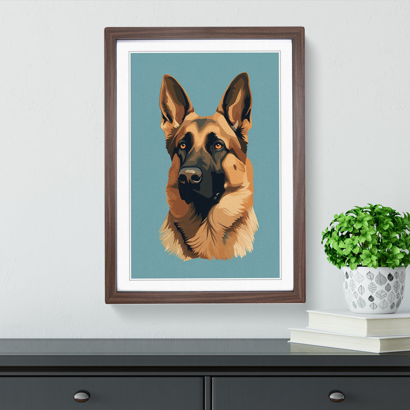 German Shepherd Minimalism - Framed Print
