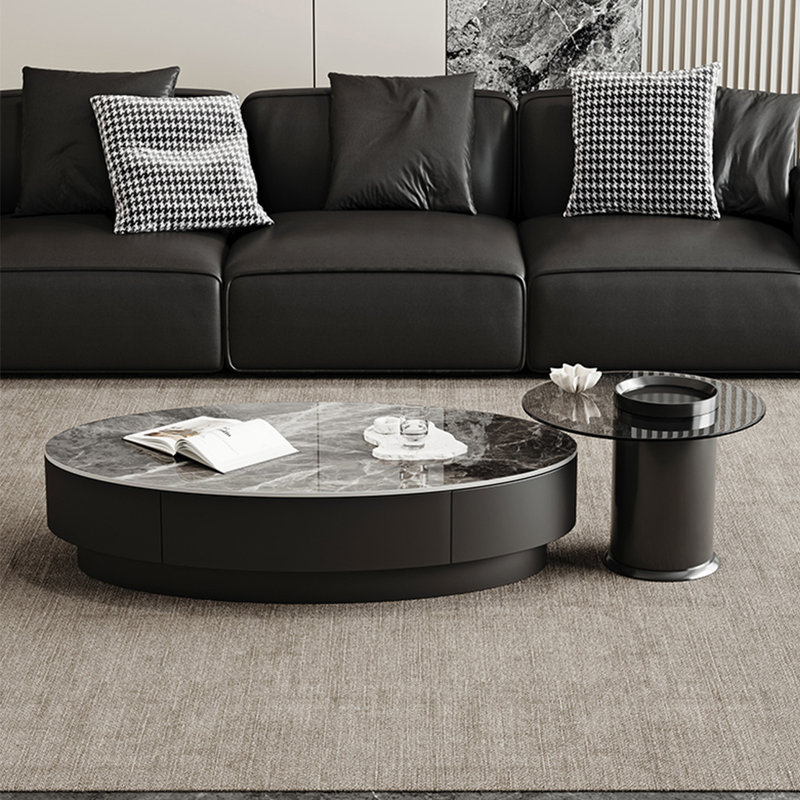 Table ovale italienne de luxe, Transparent / multicolore