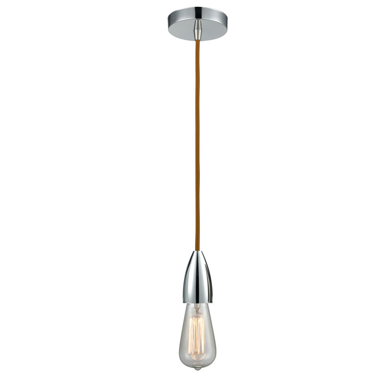 Cecile 1 - Light Single Pendant, Polished Chrome/Copper