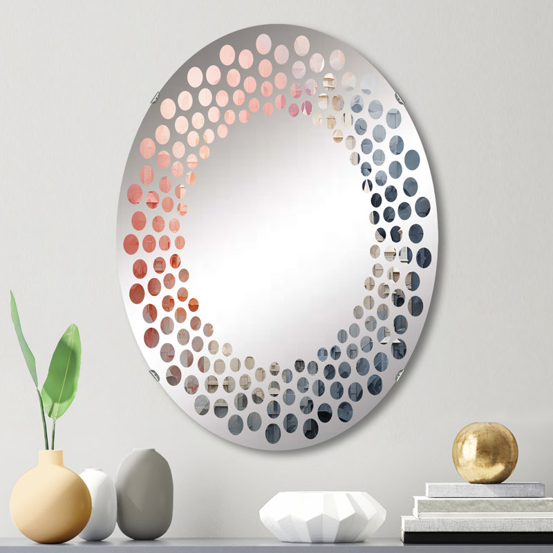 Minimalisme forteresses - Miroir mural à pois - MIR112643-Ovale, L 20 po x H 30 po