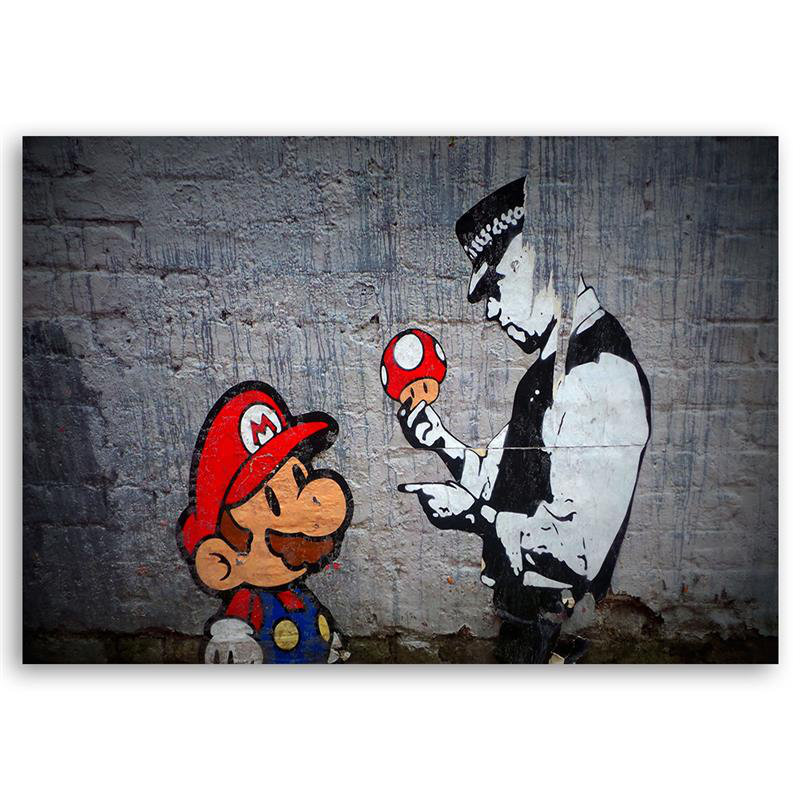 Leinwandbild Super Mario and a Policeman von Banksy