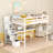 Full Size Loft Bed With Built-In Desk, Bookshelves And Storage Staircase