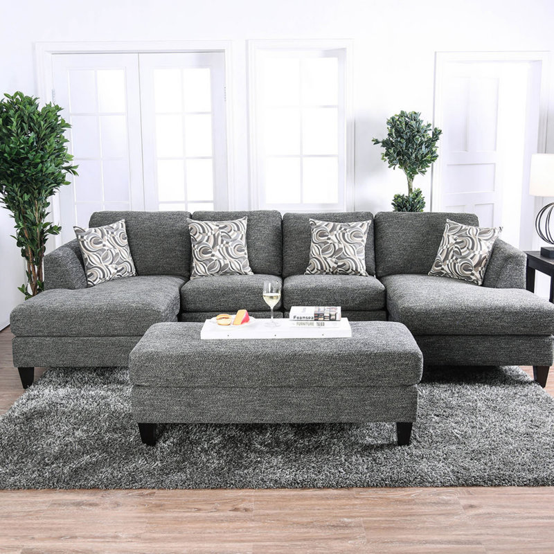 Repose-pieds de style contemporain avec repose-pieds en chenille 1pc