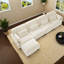 Canapé d'angle modulaire à compression en chenille beige en forme de U, salon moderne