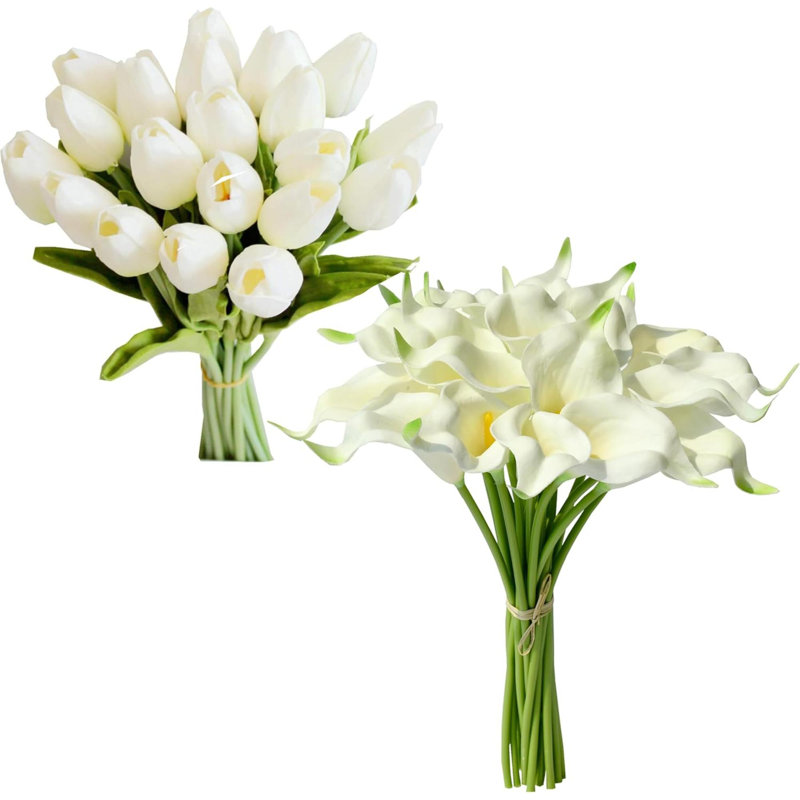 20 pièces de tulipes blanches artificielles 20 pièces de lis artificiels de Calla