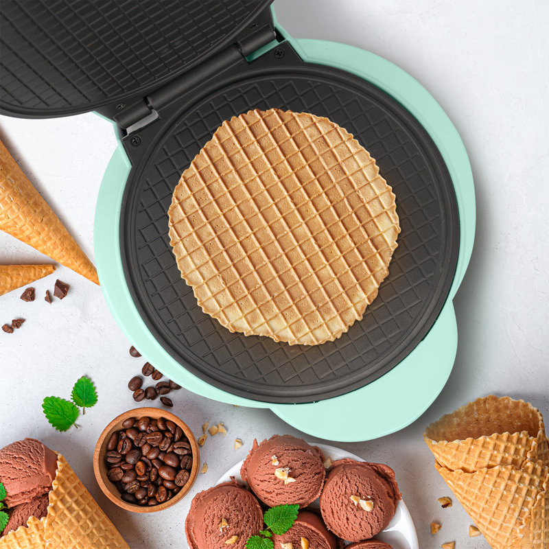 Mint Electric Nonstick Waffle Cone Maker with Shaper Roller