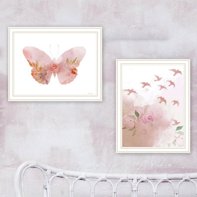 Multicolor Wall Decor - Meadow Flora Birds And Butterflies Abstract Home Decoration Wood Paper Art Design Frame